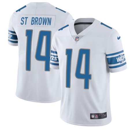 cheap Lions #14 Amon-Ra St. Brown White Youth Stitched NFL Vapor Untouchable Limited Jersey