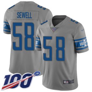 Lions #58 Penei Sewell Gray Youth Stitched NFL Limited Inverted Legend 100th Season Jersey