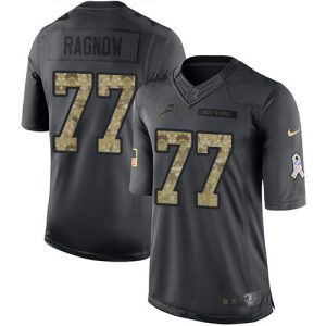 wholesale Lions #77 Frank Ragnow Black Youth Stitched NFL Limited 2016 Salute to Service Jersey