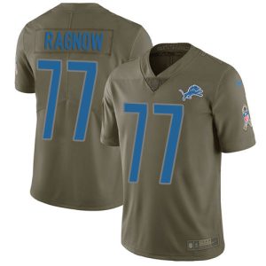 wholesale Lions #77 Frank Ragnow Olive Youth Stitched NFL Limited 2017 Salute To Service Jersey