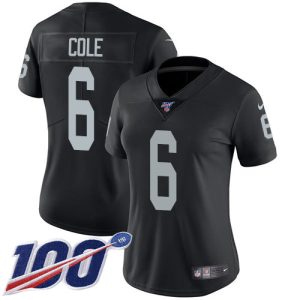 wholesale Raiders #6 AJ Cole Black Team Color Women's Stitched NFL 100th Season Vapor Untouchable Limited Jersey