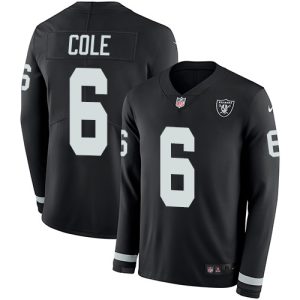 raiders #6 aj cole black team color youth stitched nfl limited therma long sleeve wholesale jersey