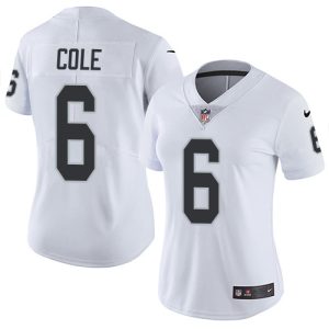 Raiders #6 AJ Cole White Women's Stitched NFL Vapor Untouchable Limited Jersey