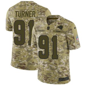 wholesale Rams #91 Kobie Turner Camo Youth Stitched NFL Limited 2018 Salute To Service Jersey