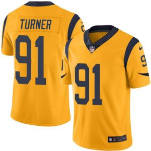 Rams #91 Kobie Turner Gold Youth Stitched NFL Limited Rush Jersey