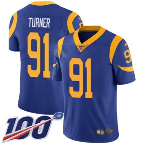 rams #91 kobie turner royal blue alternate youth stitched nfl 100th season vapor untouchable limited cheap jersey