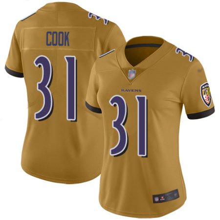 Ravens #31 Dalvin Cook Gold Women's Stitched NFL Limited Inverted Legend Jersey
