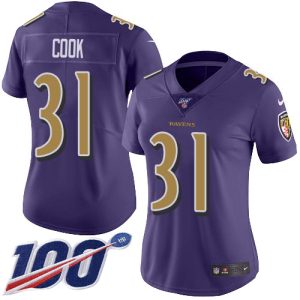 Ravens #31 Dalvin Cook Purple Women's Stitched NFL Limited Rush 100th Season Jersey