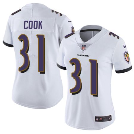 ravens #31 dalvin cook white women's stitched nfl vapor untouchable limited wholesale jersey
