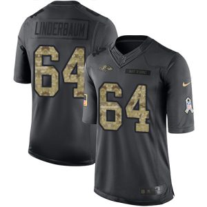 wholesale Ravens #64 Tyler Linderbaum Black Youth Stitched NFL Limited 2016 Salute to Service Jersey
