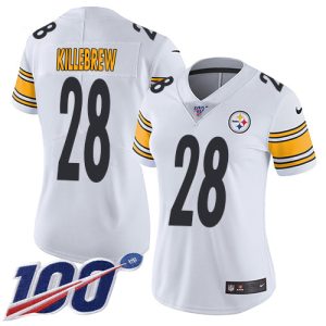 steelers #28 miles killebrew white women's stitched nfl 100th season vapor untouchable limited cheap jersey