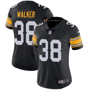 Steelers #38 Mykal Walker Black Alternate Women's Stitched NFL Vapor Untouchable Limited Jersey