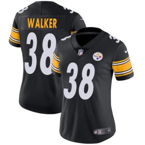 Steelers #38 Mykal Walker Black Team Color Women's Stitched NFL Vapor Untouchable Limited Jersey