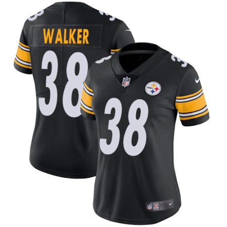 Steelers #38 Mykal Walker Black Team Color Women's Stitched NFL Vapor Untouchable Limited Jersey