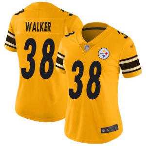wholesale Steelers #38 Mykal Walker Gold Women's Stitched NFL Limited Inverted Legend Jersey