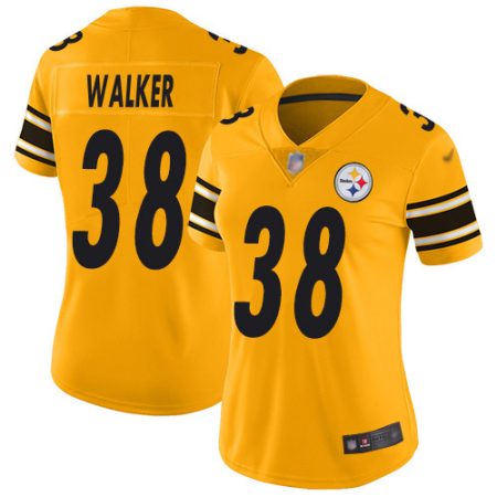 wholesale Steelers #38 Mykal Walker Gold Women's Stitched NFL Limited Inverted Legend Jersey