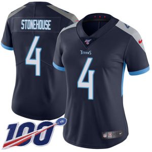 titans #4 ryan stonehouse navy blue team color women's stitched nfl 100th season vapor limited cheap jersey