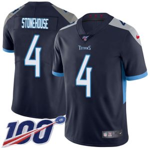 cheap Titans #4 Ryan Stonehouse Navy Blue Team Color Youth Stitched NFL 100th Season Vapor Untouchable Limited Jersey