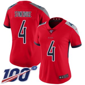 titans #4 ryan stonehouse red women's stitched nfl limited inverted legend 100th season wholesale jersey