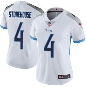 Titans #4 Ryan Stonehouse White Women's Stitched NFL Vapor Untouchable Limited Jersey