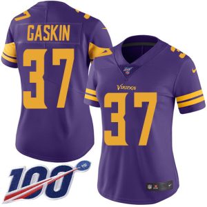 Vikings #37 Myles Gaskin Purple Women's Stitched NFL Limited Rush 100th Season Jersey