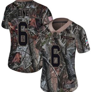Vikings #6 Lewis Cine Camo Women's Stitched NFL Limited Rush Realtree Jersey