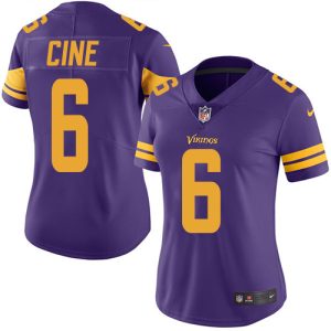 Vikings #6 Lewis Cine Purple Women's Stitched NFL Limited Rush Jersey