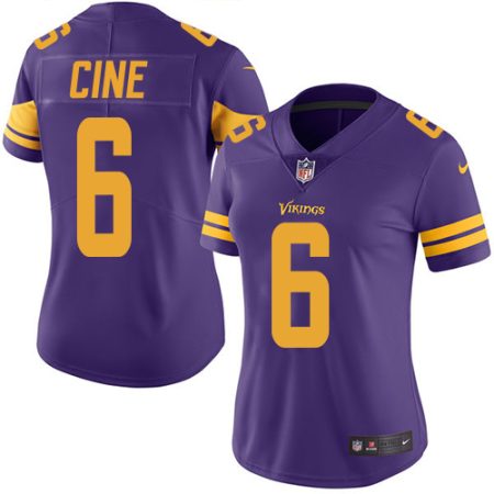 Vikings #6 Lewis Cine Purple Women's Stitched NFL Limited Rush Jersey