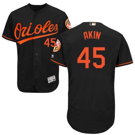 Orioles #45 Keegan Akin Black Flexbase Authentic Collection Stitched MLB Jersey