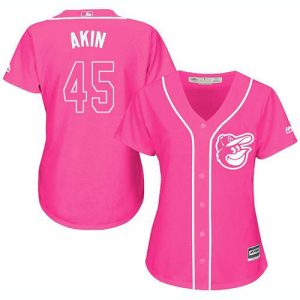 wholesale Orioles #45 Keegan Akin Pink Fashion Women's Stitched MLB Jersey