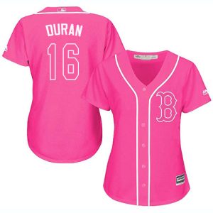 wholesale Red Sox #16 Jarren Duran Pink Fashion Women's Stitched MLB Jersey