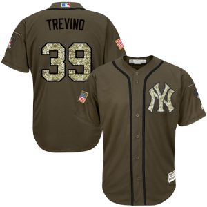 Yankees #39 Jose Trevino Green Salute to Service Stitched MLB Jersey