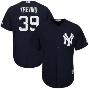 cheap Yankees #39 Jose Trevino Navy Blue New Cool Base Stitched MLB Jersey