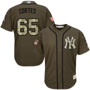 wholesale Yankees #65 Nestor Cortes Green Salute to Service Stitched Youth MLB Jersey