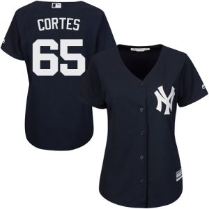 wholesale Yankees #65 Nestor Cortes Navy Blue Alternate Women's Stitched MLB Jersey