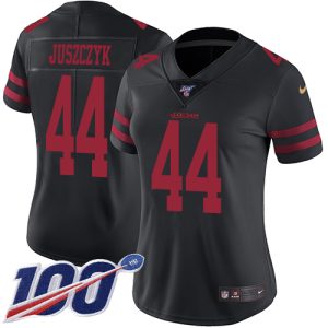 cheap 49ers #44 Kyle Juszczyk Black Alternate Women's Stitched NFL 100th Season Vapor Limited Jersey