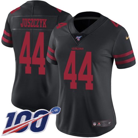 cheap 49ers #44 Kyle Juszczyk Black Alternate Women's Stitched NFL 100th Season Vapor Limited Jersey