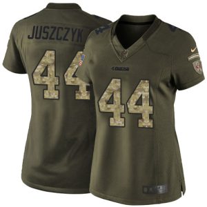 49ers #44 Kyle Juszczyk Green Women's Stitched NFL Limited 2015 Salute To Service Jersey