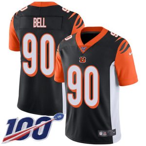 wholesale Bengals #90 Travis Bell Black Team Color Youth Stitched NFL 100th Season Vapor Untouchable Limited Jersey