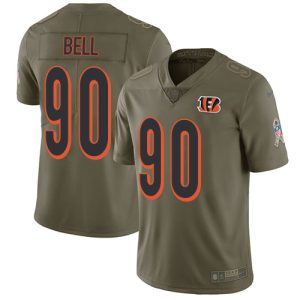 bengals #90 travis bell olive youth stitched nfl limited 2017 salute to service wholesale jersey