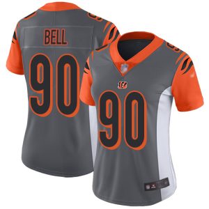 Bengals #90 Travis Bell Silver Women's Stitched NFL Limited Inverted Legend Jersey