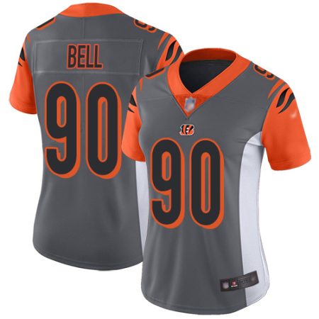 Bengals #90 Travis Bell Silver Women's Stitched NFL Limited Inverted Legend Jersey