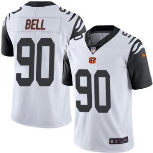 bengals #90 travis bell white youth stitched nfl limited rush cheap jersey