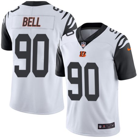 bengals #90 travis bell white youth stitched nfl limited rush cheap jersey