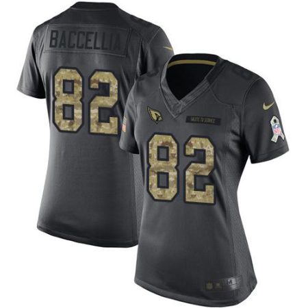 wholesale Cardinals #82 Andre Baccellia Black Women's Stitched NFL Limited 2016 Salute to Service Jersey