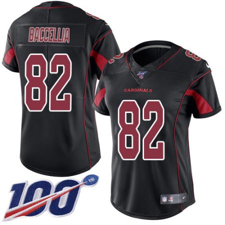 cheap Cardinals #82 Andre Baccellia Black Women's Stitched NFL Limited Rush 100th Season Jersey