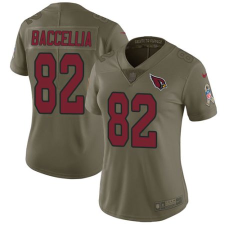 Cardinals #82 Andre Baccellia Olive Women's Stitched NFL Limited 2017 Salute To Service Jersey
