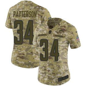 chargers #34 jaret patterson camo women's stitched nfl limited 2018 salute to service cheap jersey