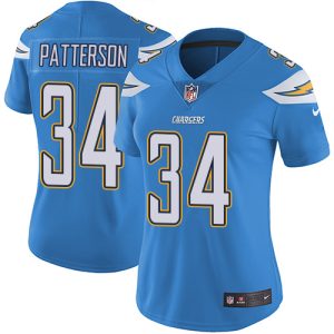Chargers #34 Jaret Patterson Electric Blue Alternate Women's Stitched NFL Vapor Untouchable Limited Jersey