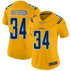 chargers #34 jaret patterson gold women's stitched nfl limited inverted legend cheap jersey